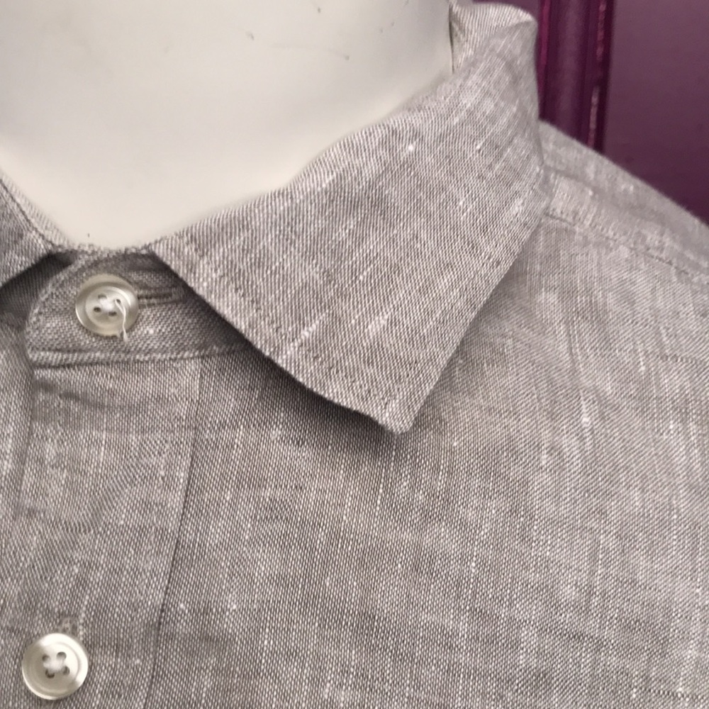 Charles Tyrwhitt XL Classic Fit Beige Linen Long Sleeve Shirt -Like New!!